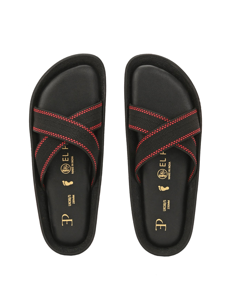 El Paso Women Woven Design Slip-On Open Toe Flats-7