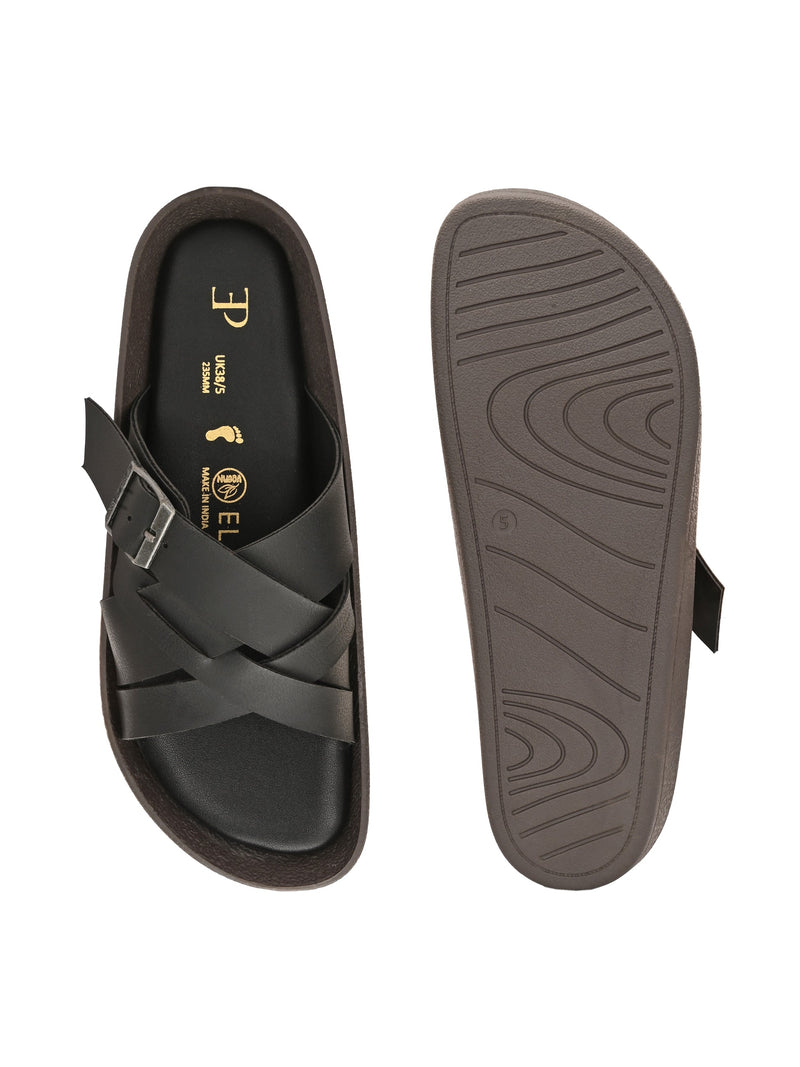 Women Open Toe Flats with Buckles-6