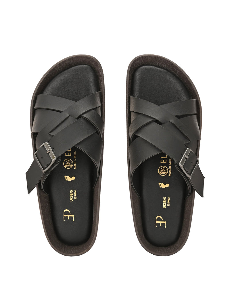 Women Open Toe Flats with Buckles-7