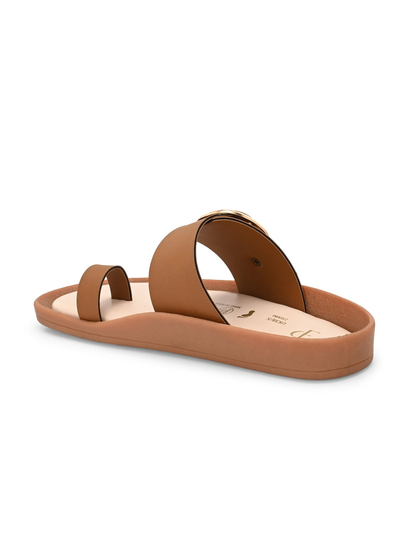 El Paso Women One Toe Flats with Buckles-3