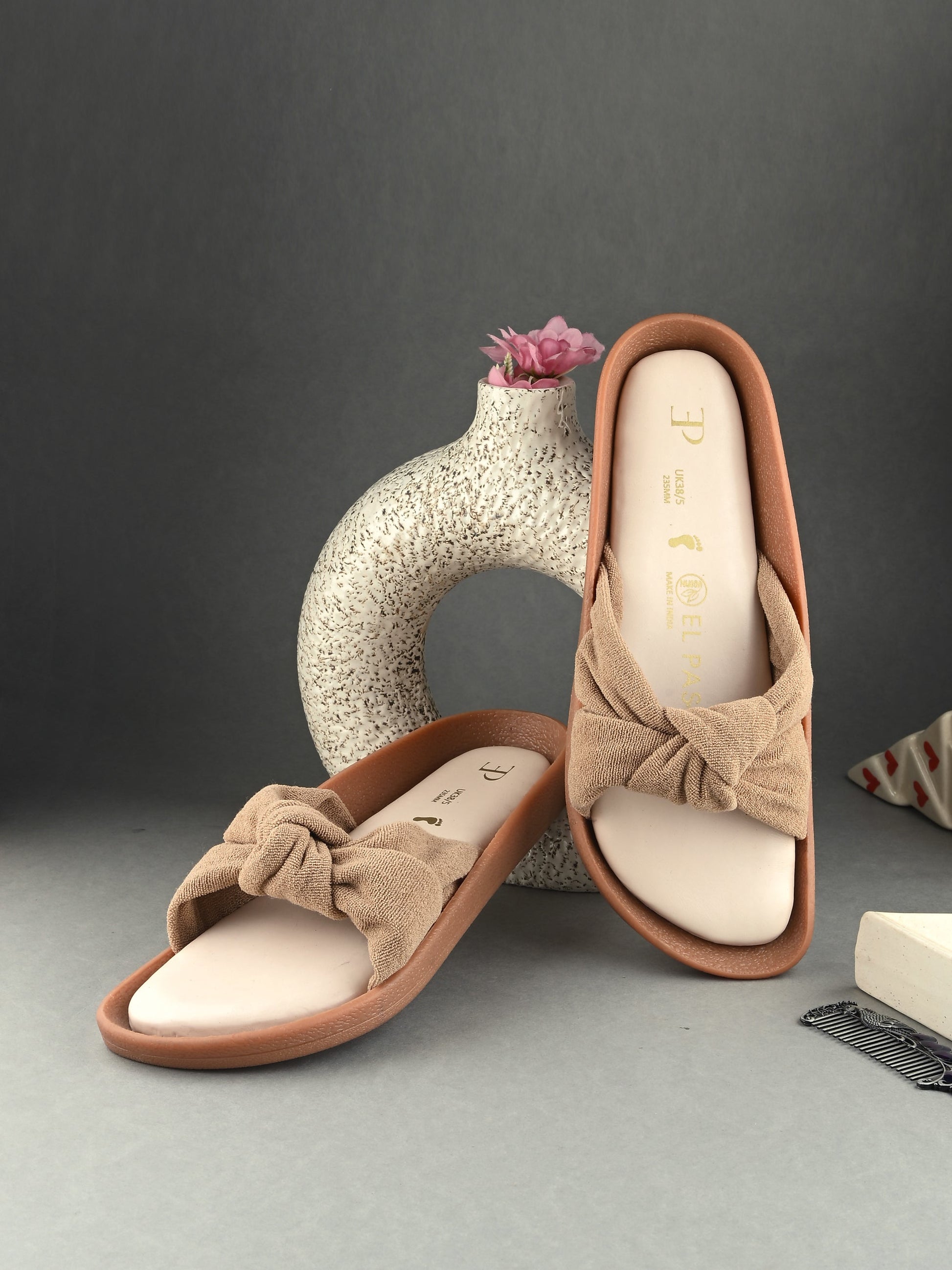 Women Bows Open Toe Flats-8