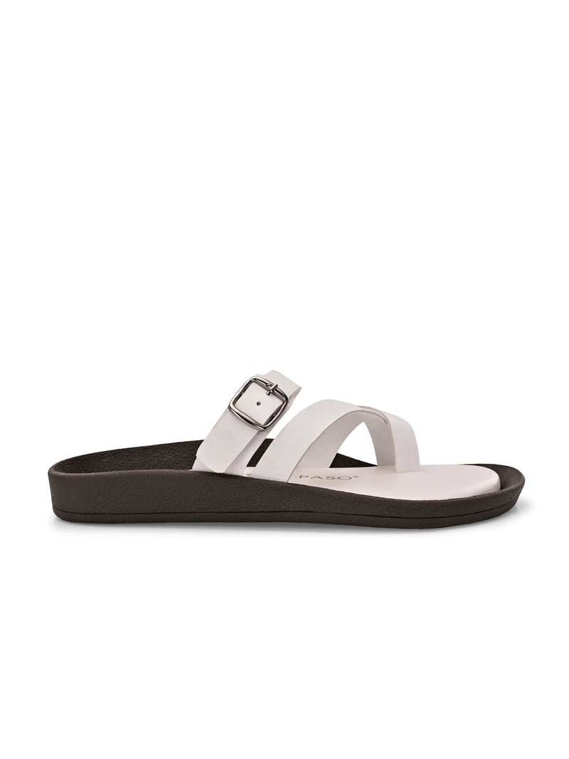 Women One Toe Flats with Buckle-3