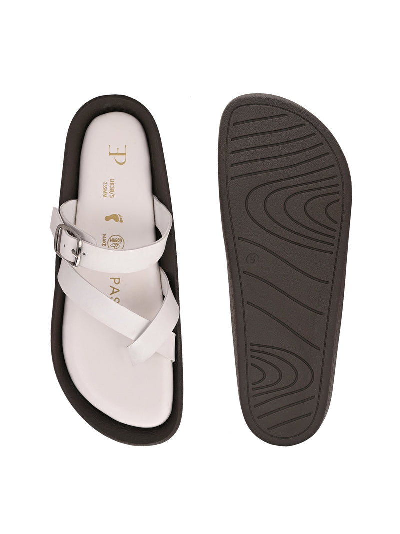 Women One Toe Flats with Buckle-6