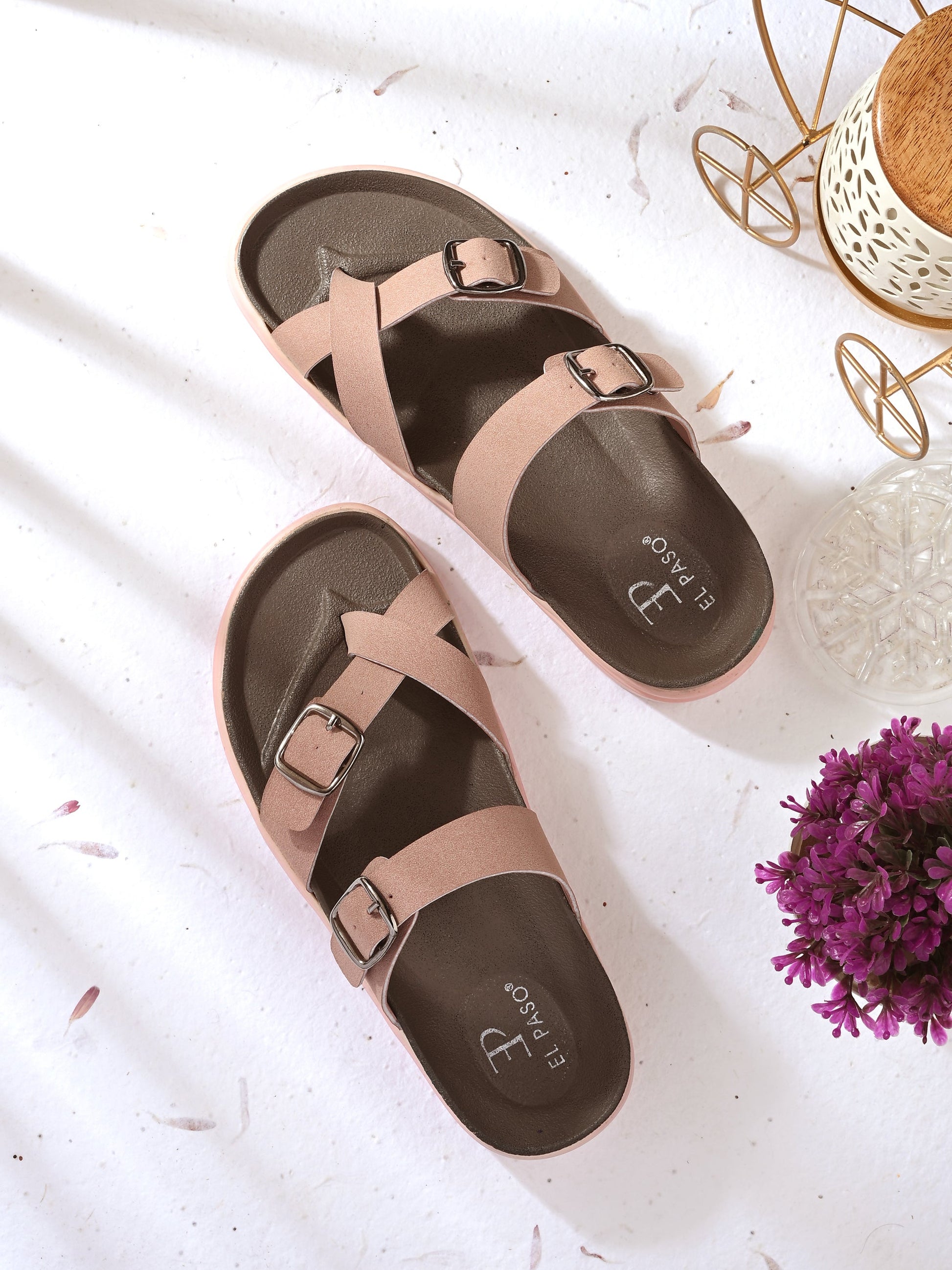 El Paso Women One Toe Slip-On Flats-8