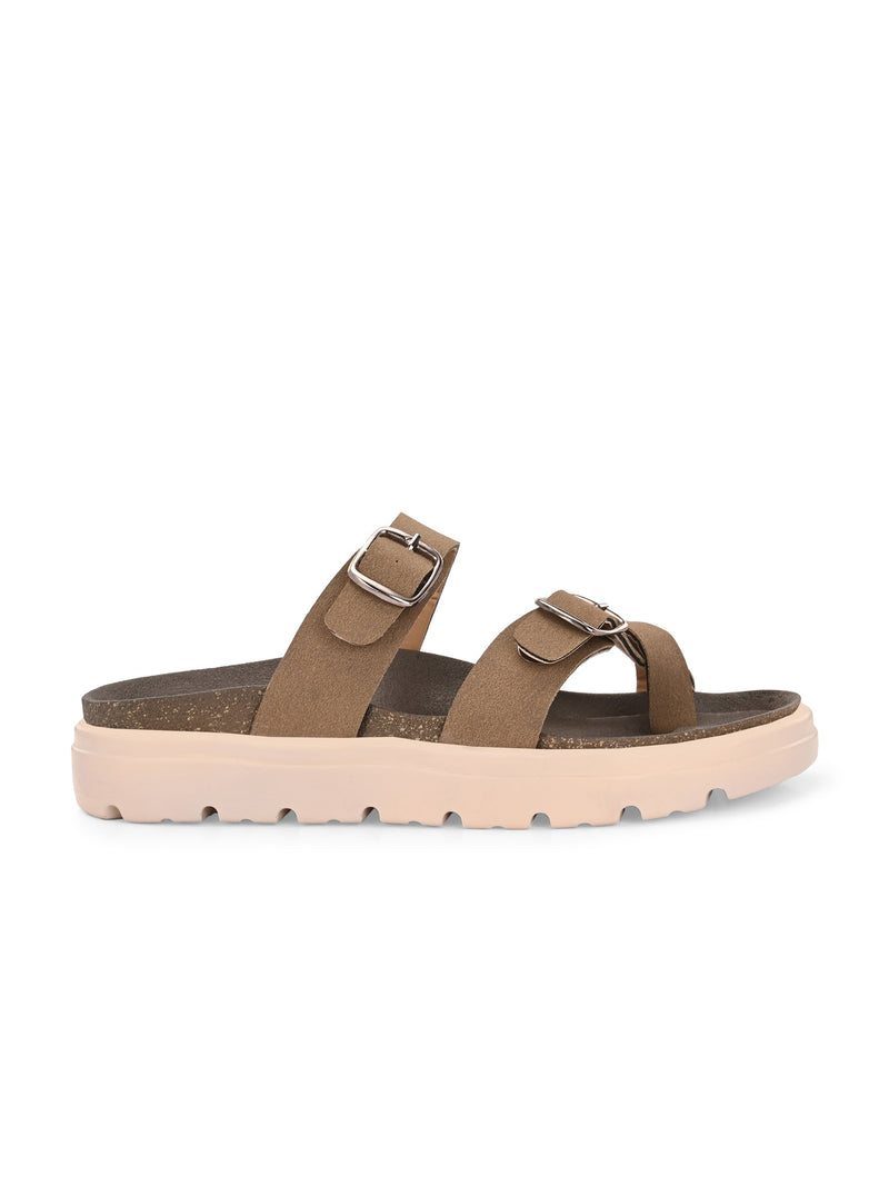 El Paso Women One Toe Slip-On Flats-18