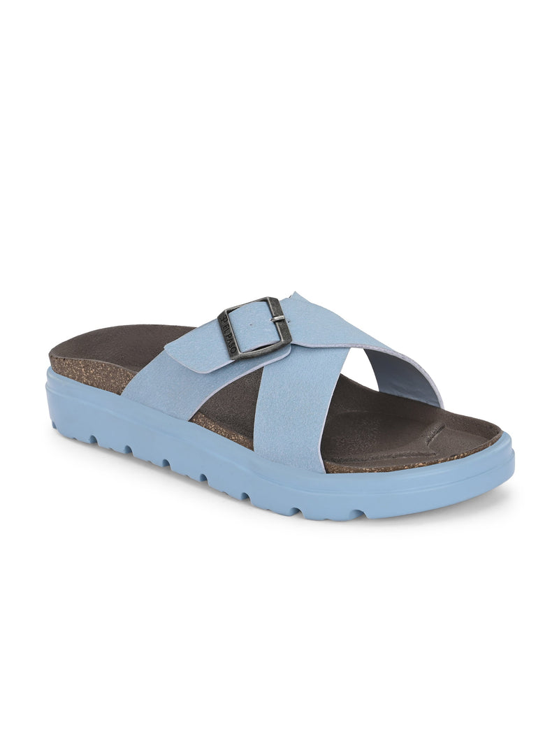 El Paso Women Open Toe Flats with Buckles-9