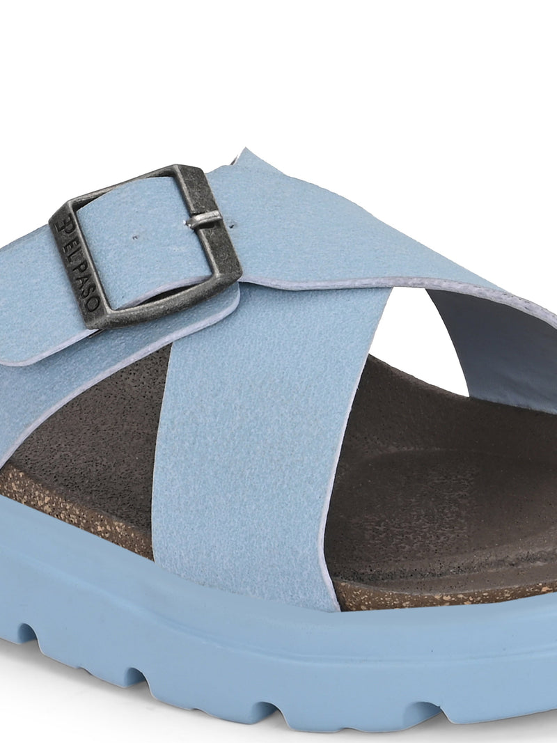 El Paso Women Open Toe Flats with Buckles-12