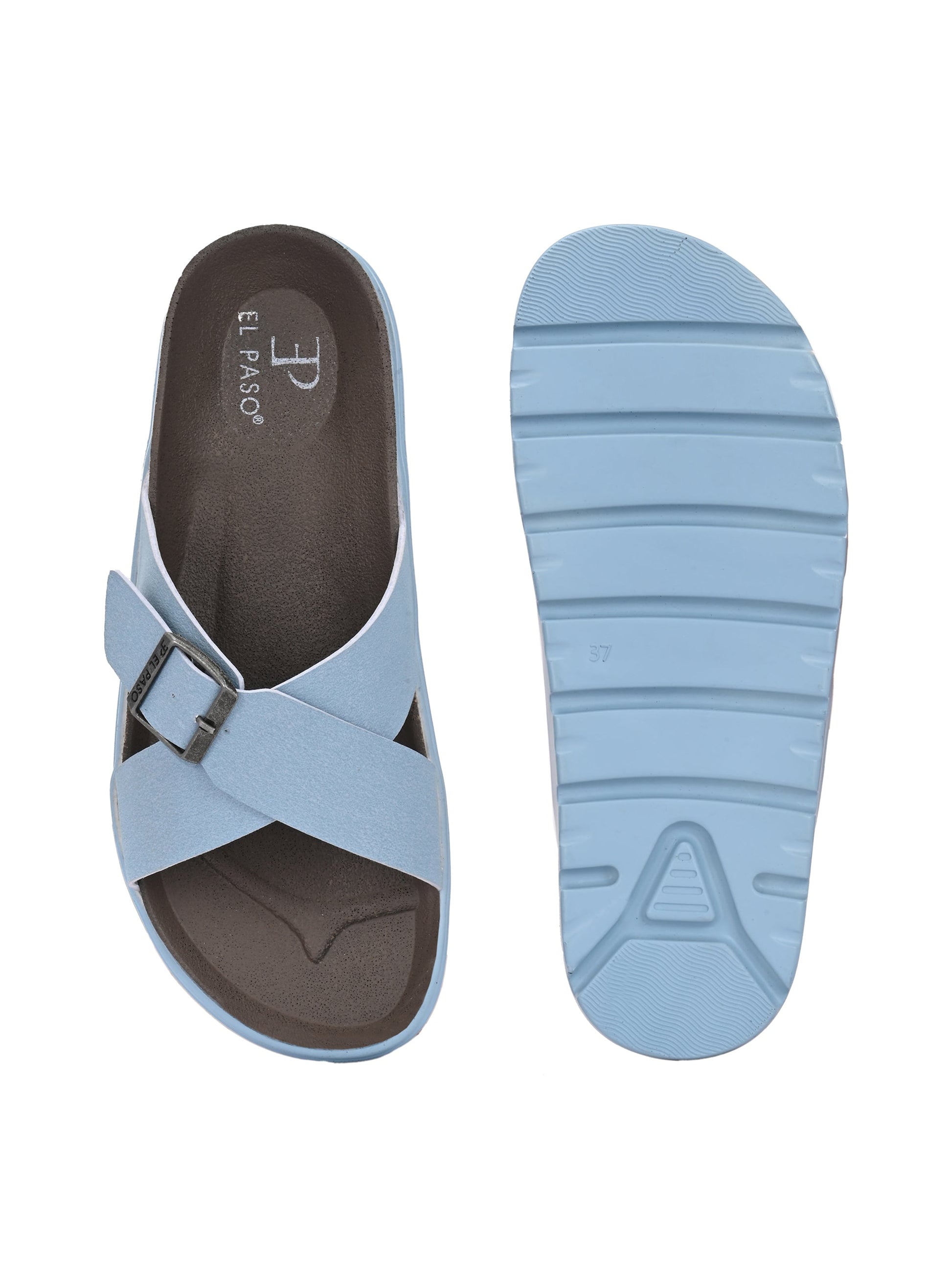 El Paso Women Open Toe Flats with Buckles-14