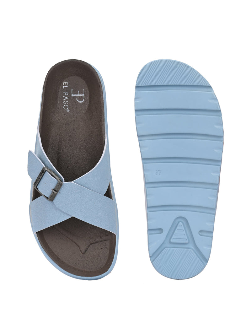 El Paso Women Open Toe Flats with Buckles-14