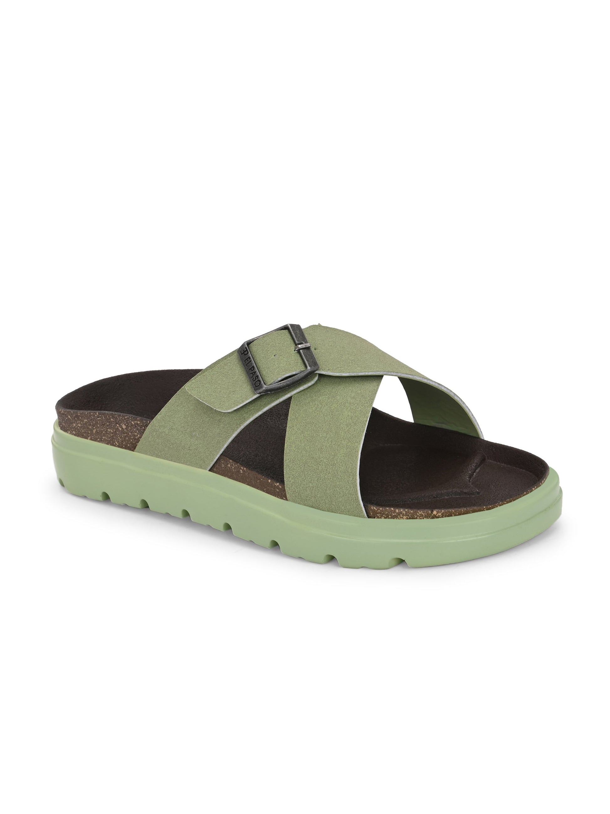 El Paso Women Open Toe Flats with Buckles-17