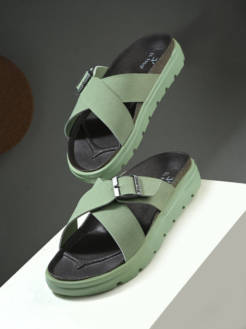 El Paso Women Open Toe Flats with Buckles-24