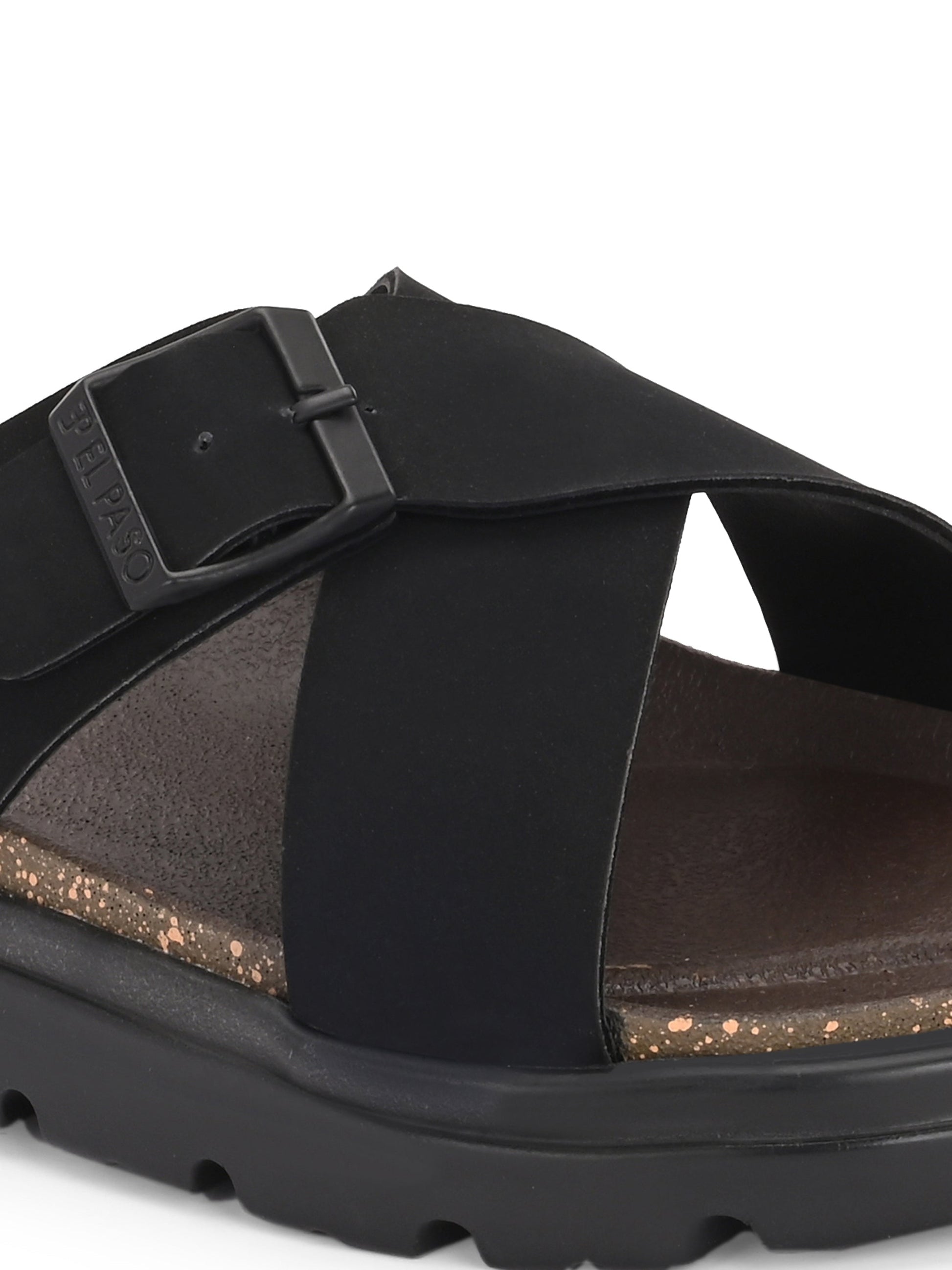 El Paso Women Open Toe Flats with Buckles-4