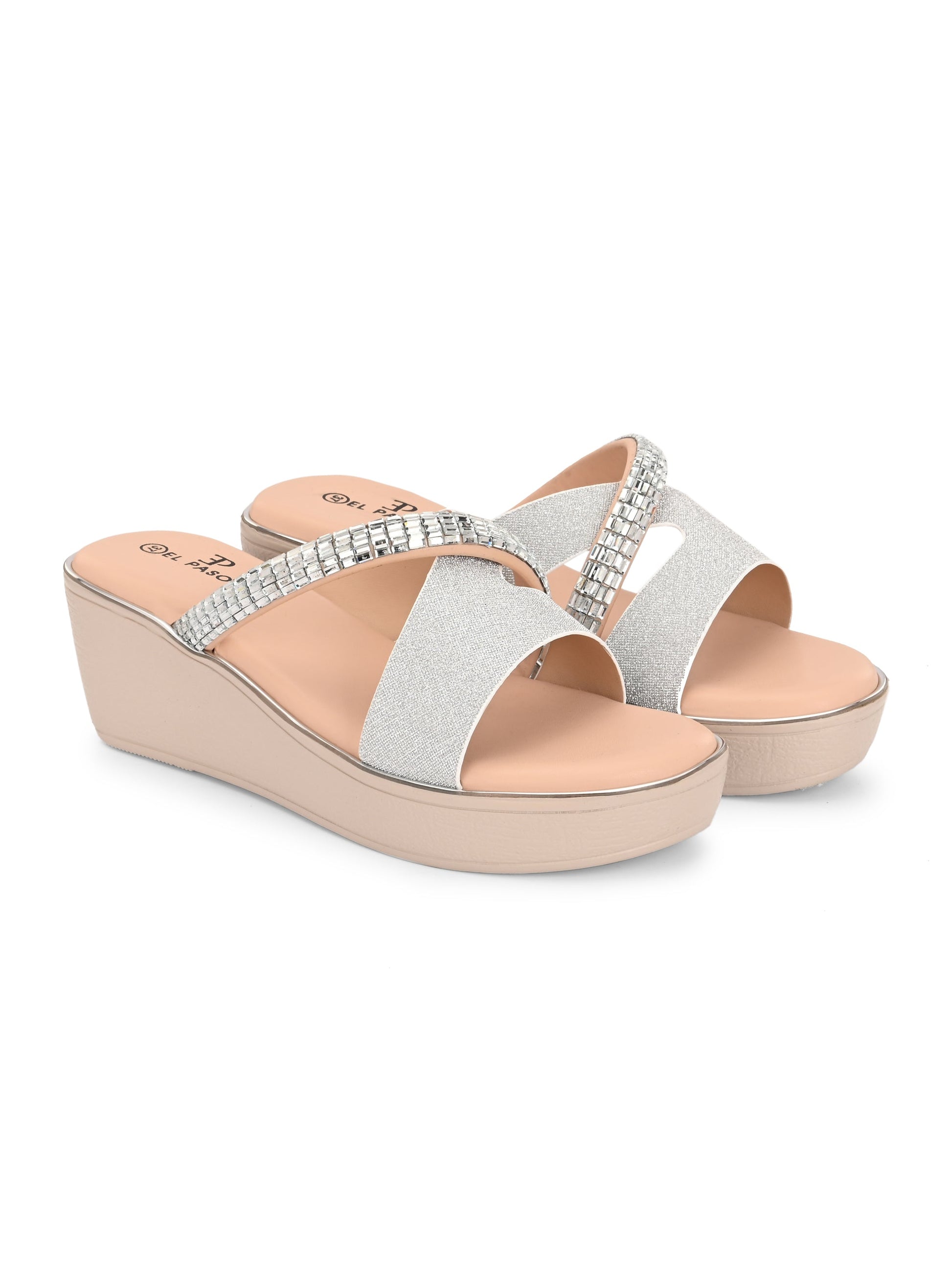 El Paso Women Embellished Comfort Heel Sandals-5