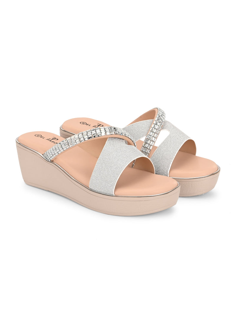El Paso Women Embellished Comfort Heel Sandals-5