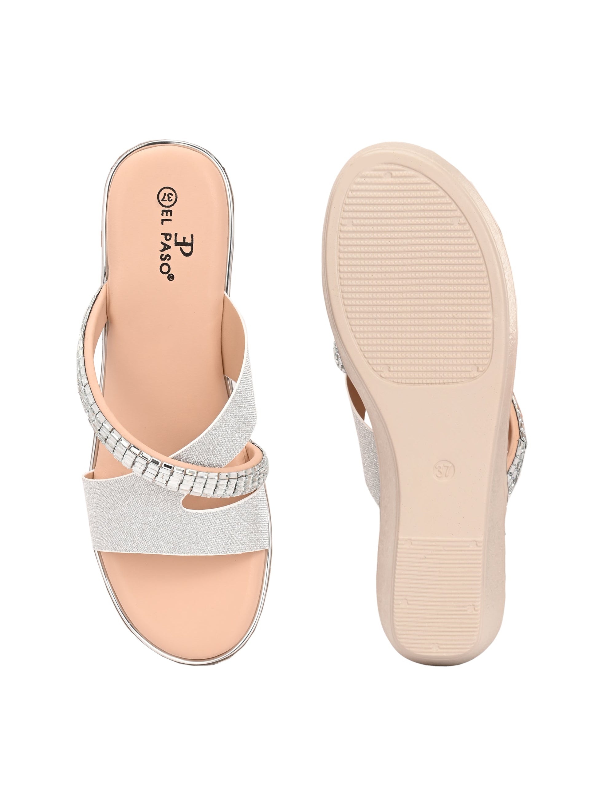 El Paso Women Embellished Comfort Heel Sandals-6