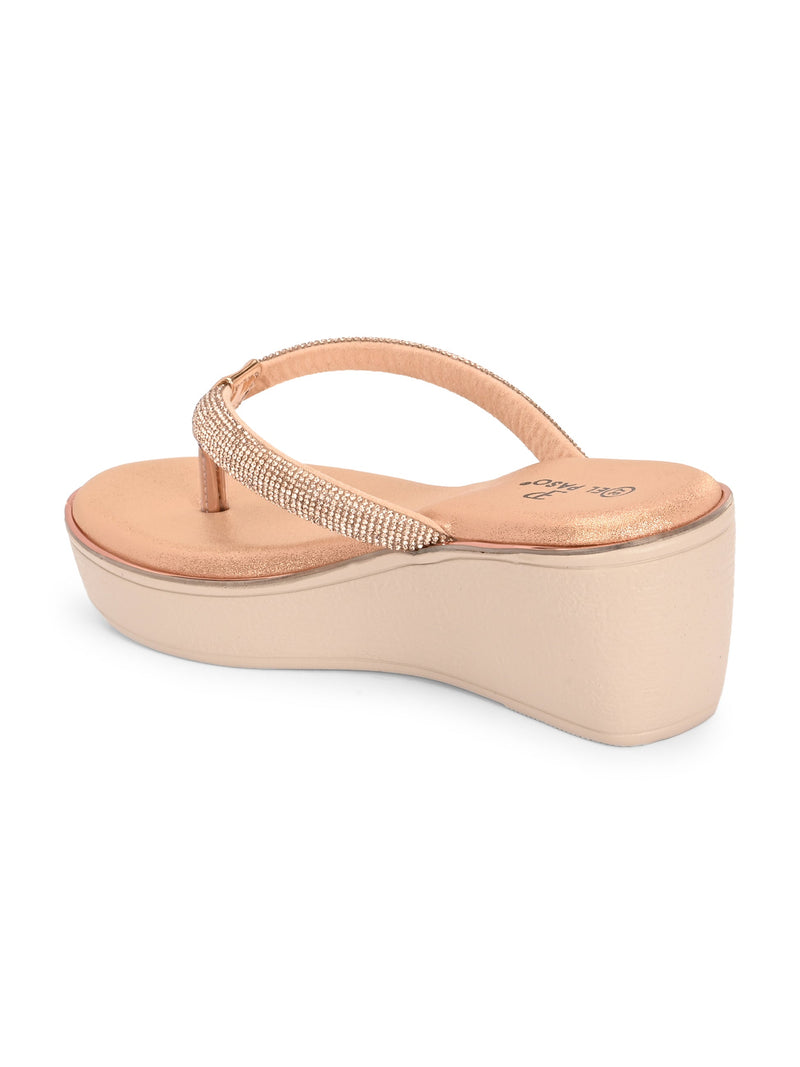 El Paso Women Embellished Wedge Heel Sandals-4