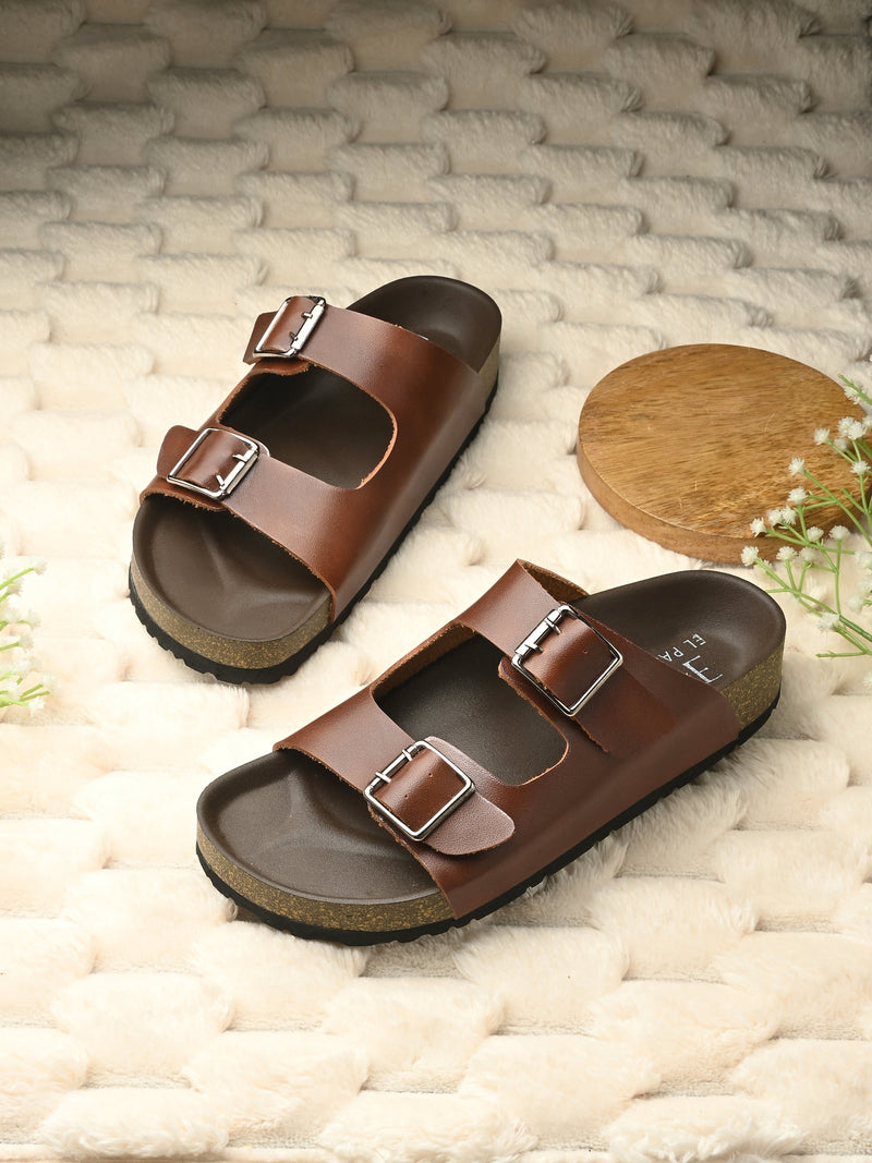 El Paso Women One Toe Flats with Buckles-8