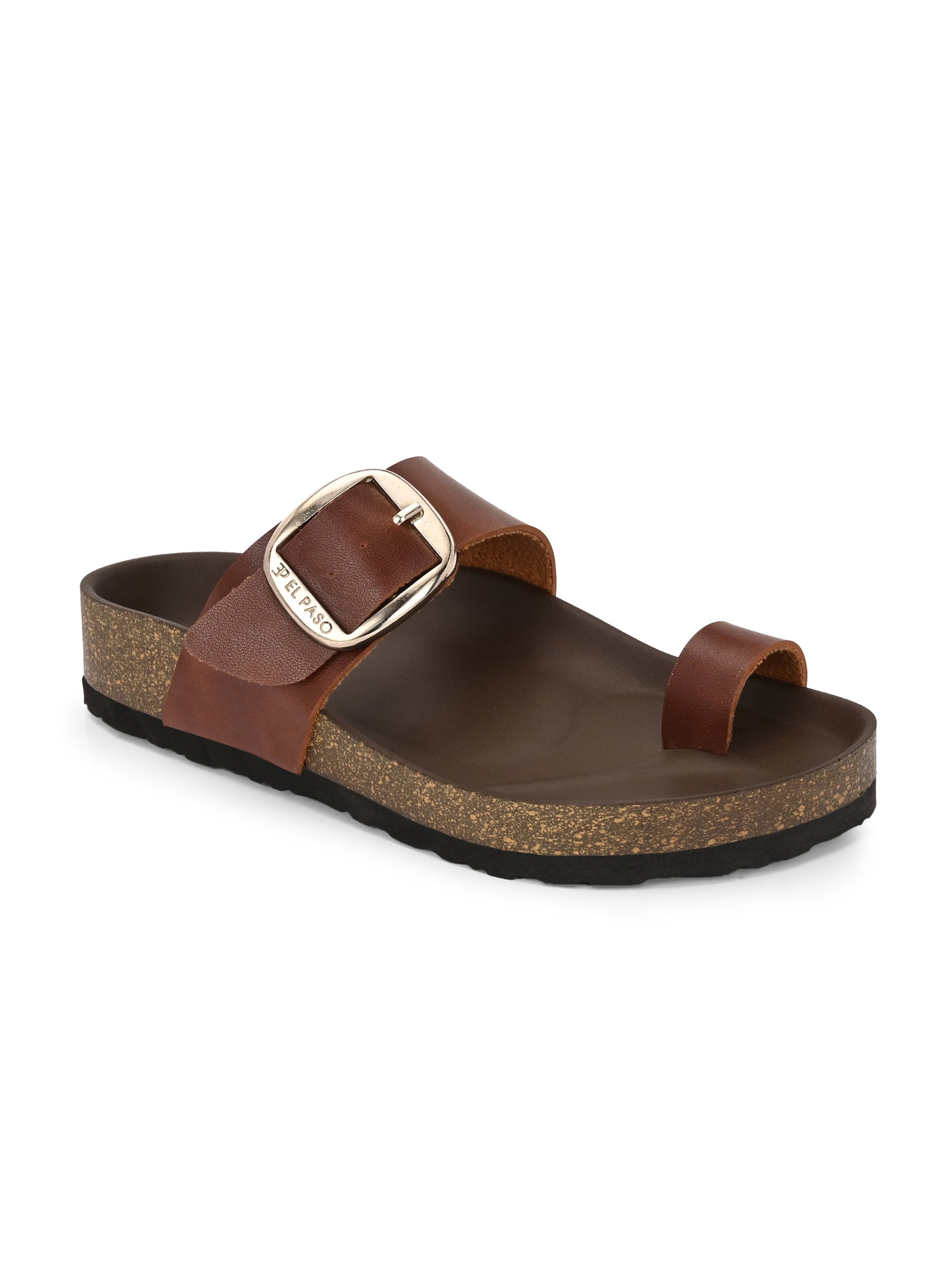 El Paso Women One Toe Flats with Buckles-1