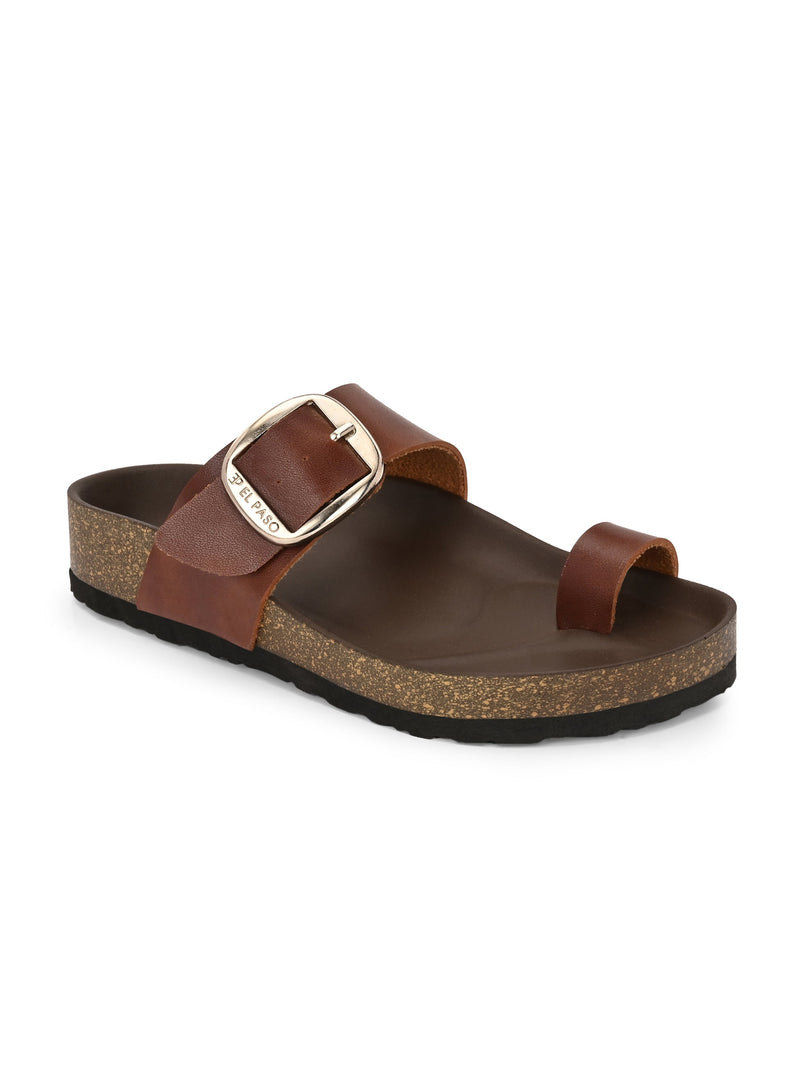 El Paso Women One Toe Flats with Buckles-1