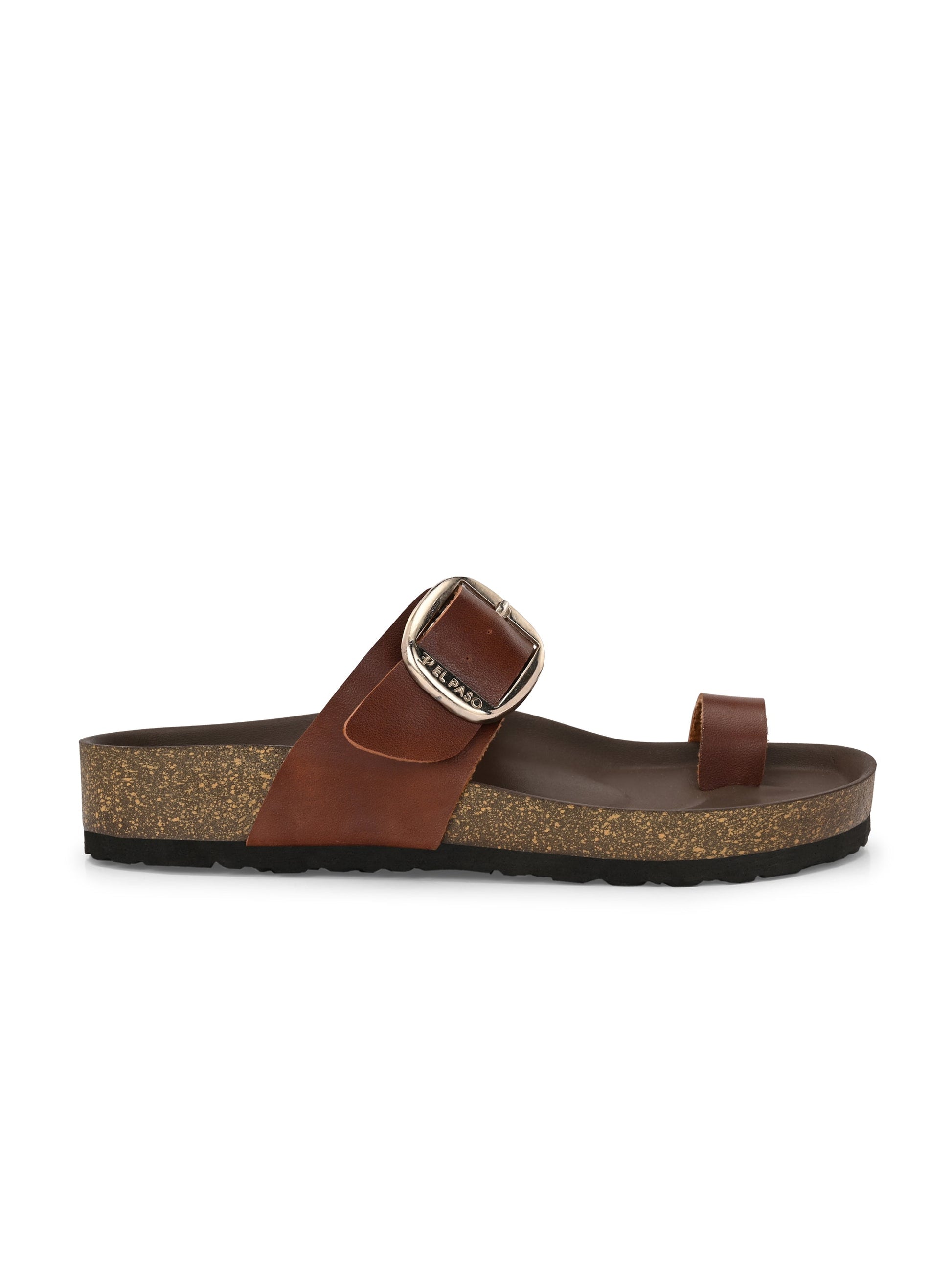 El Paso Women One Toe Flats with Buckles-2