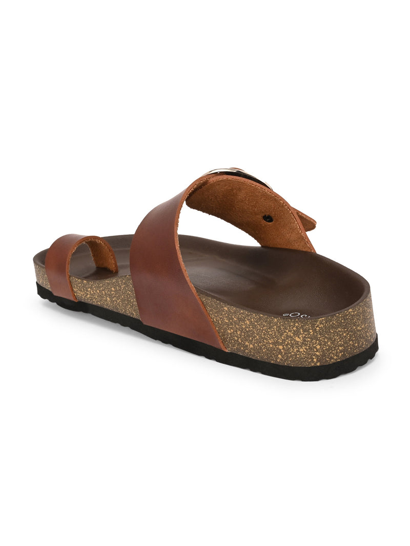 El Paso Women One Toe Flats with Buckles-3