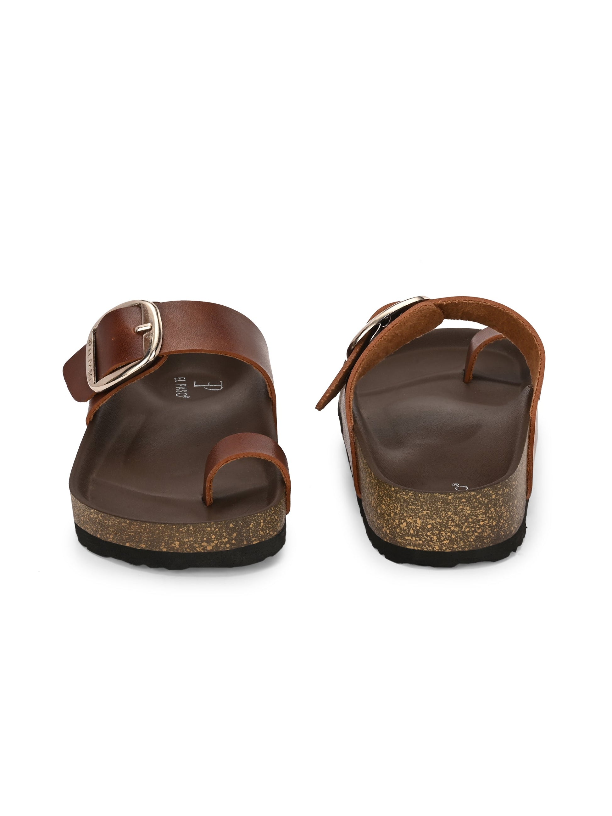 El Paso Women One Toe Flats with Buckles-5