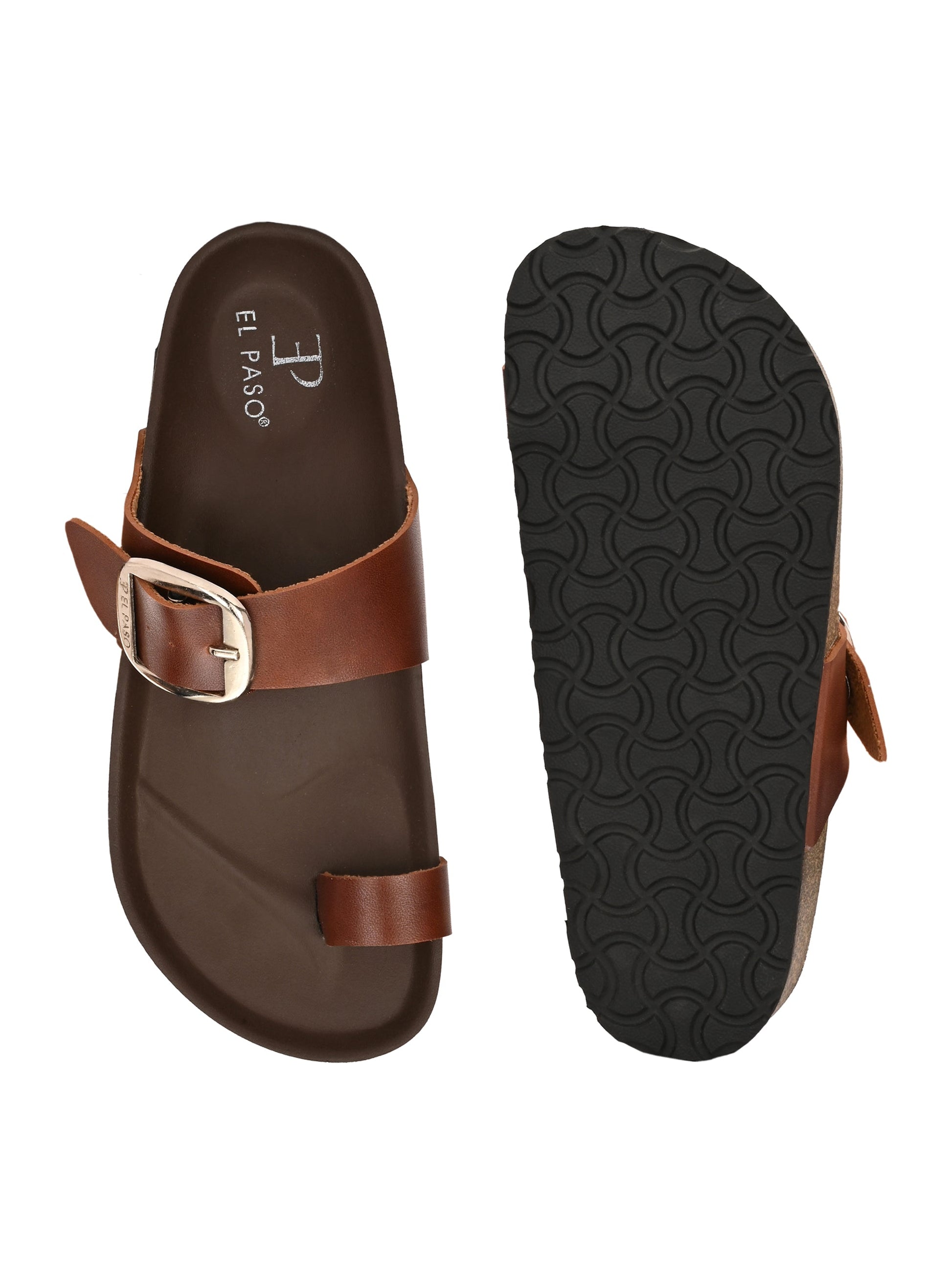 El Paso Women One Toe Flats with Buckles-6