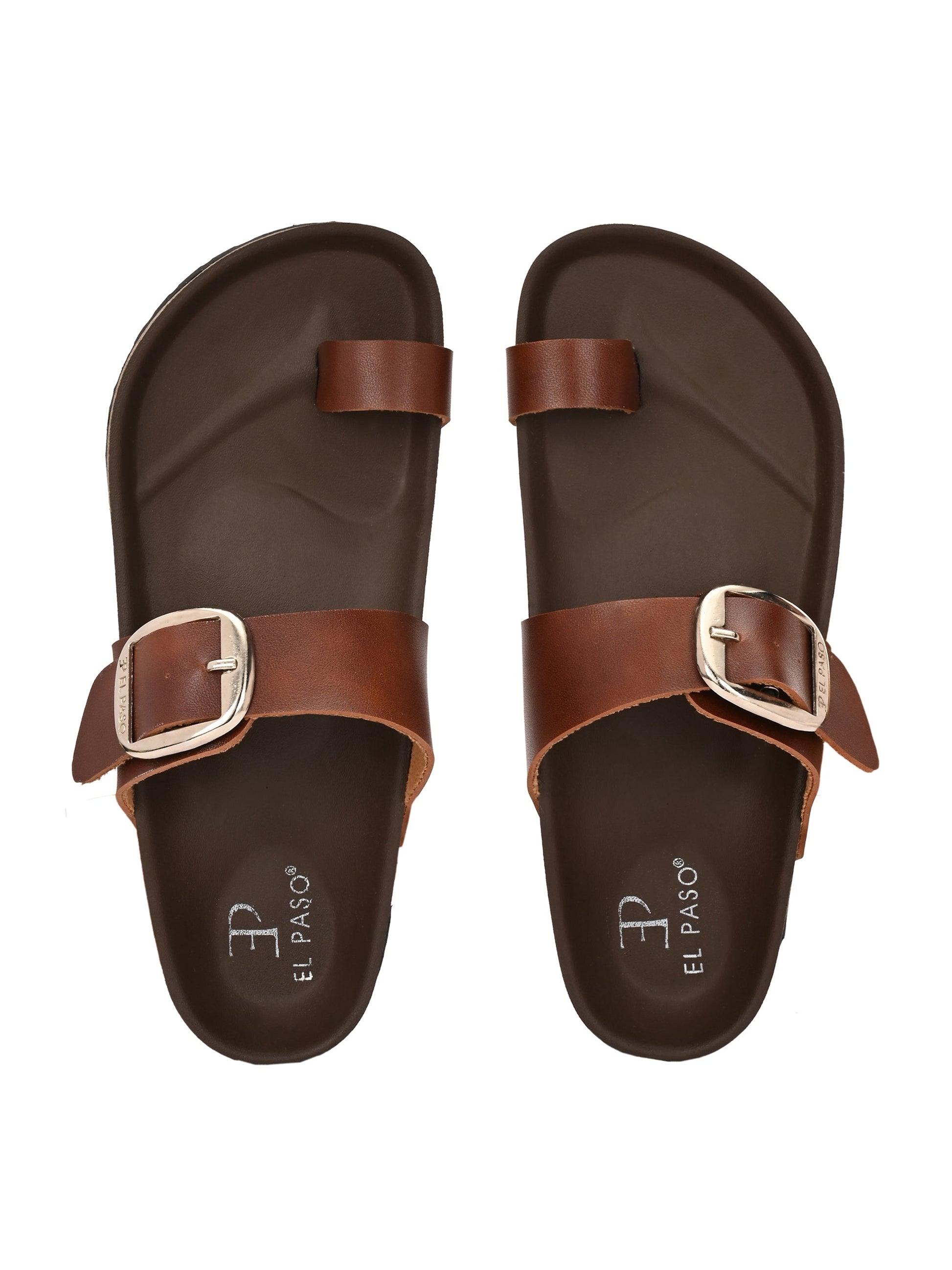 El Paso Women One Toe Flats with Buckles-7