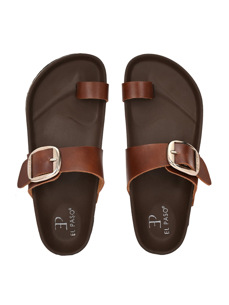 El Paso Women One Toe Flats with Buckles-7