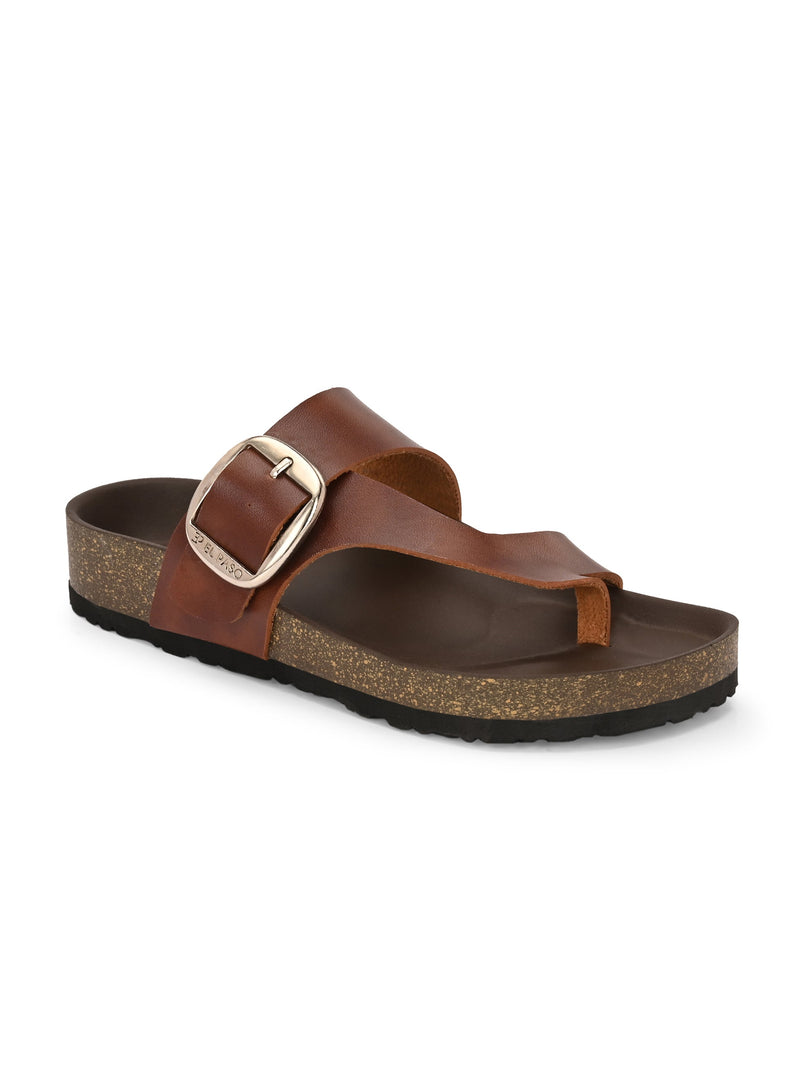 El Paso Women One Toe Flats with Buckles-1
