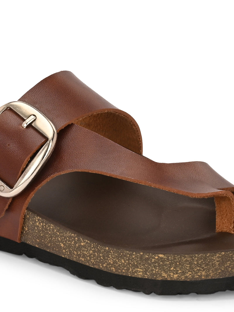 El Paso Women One Toe Flats with Buckles-4
