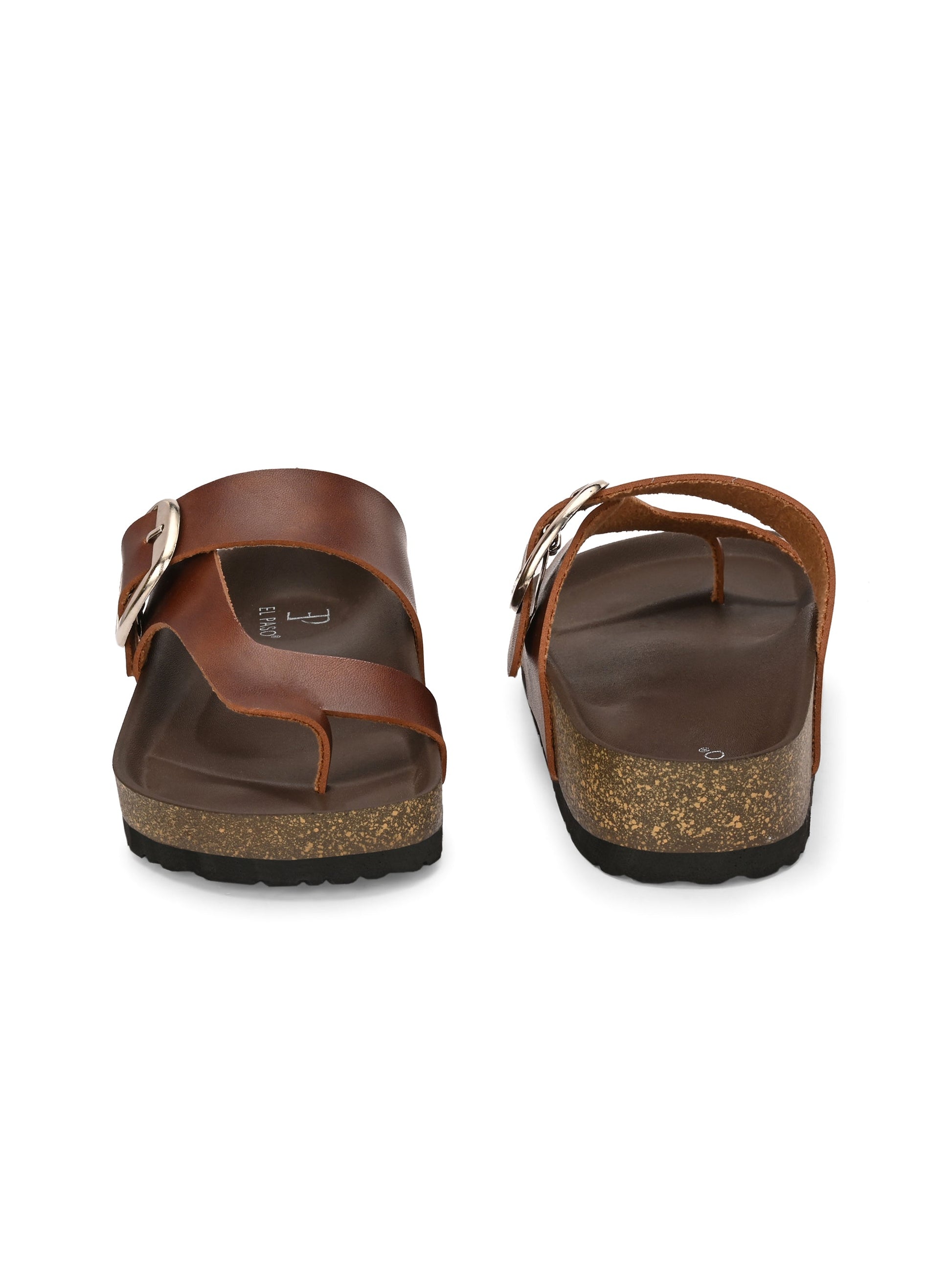 El Paso Women One Toe Flats with Buckles-5