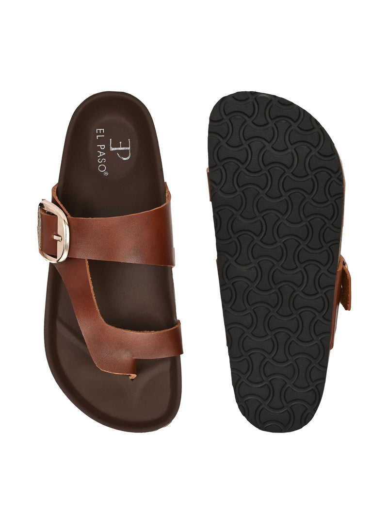 El Paso Women One Toe Flats with Buckles-6