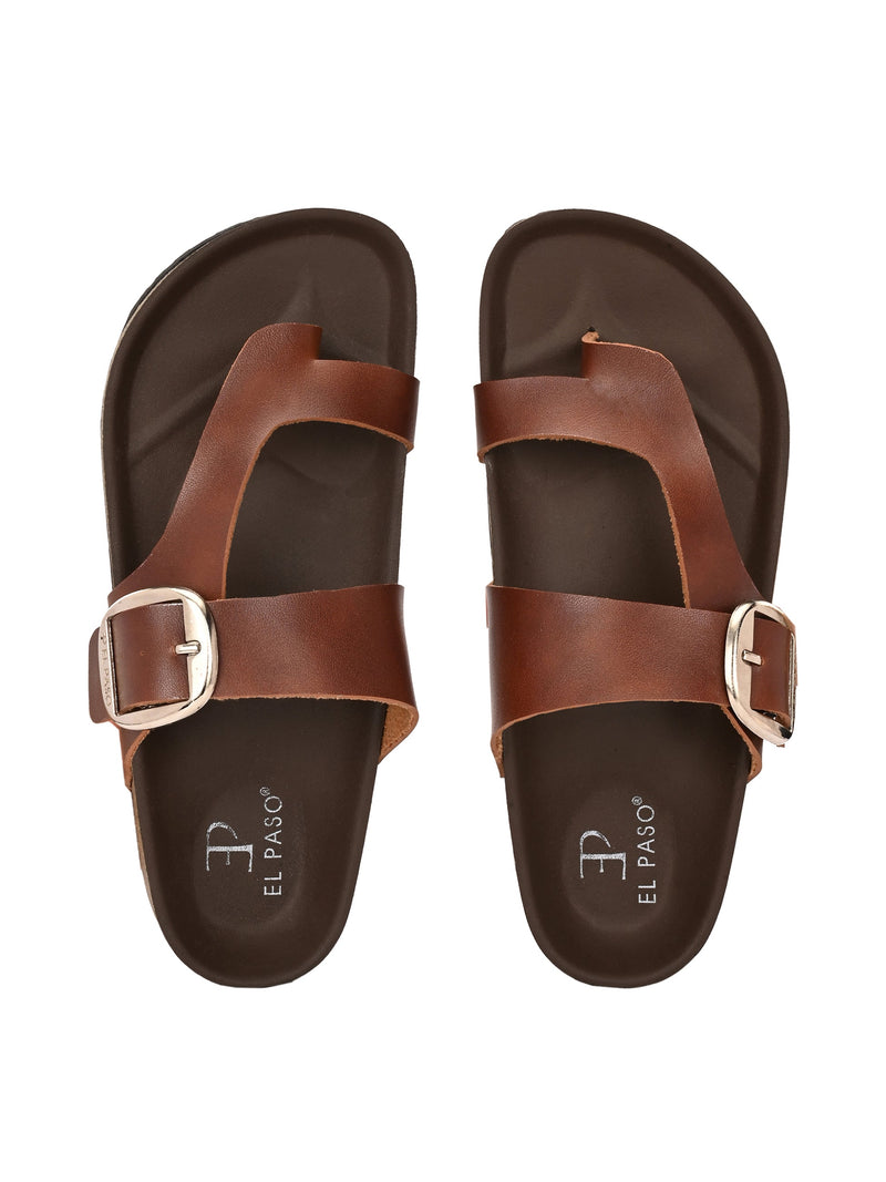 El Paso Women One Toe Flats with Buckles-7