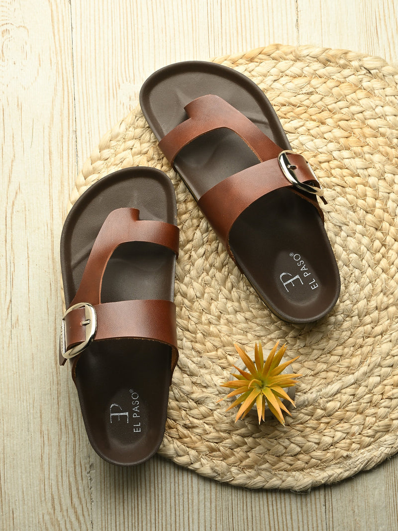 El Paso Women One Toe Flats with Buckles-8
