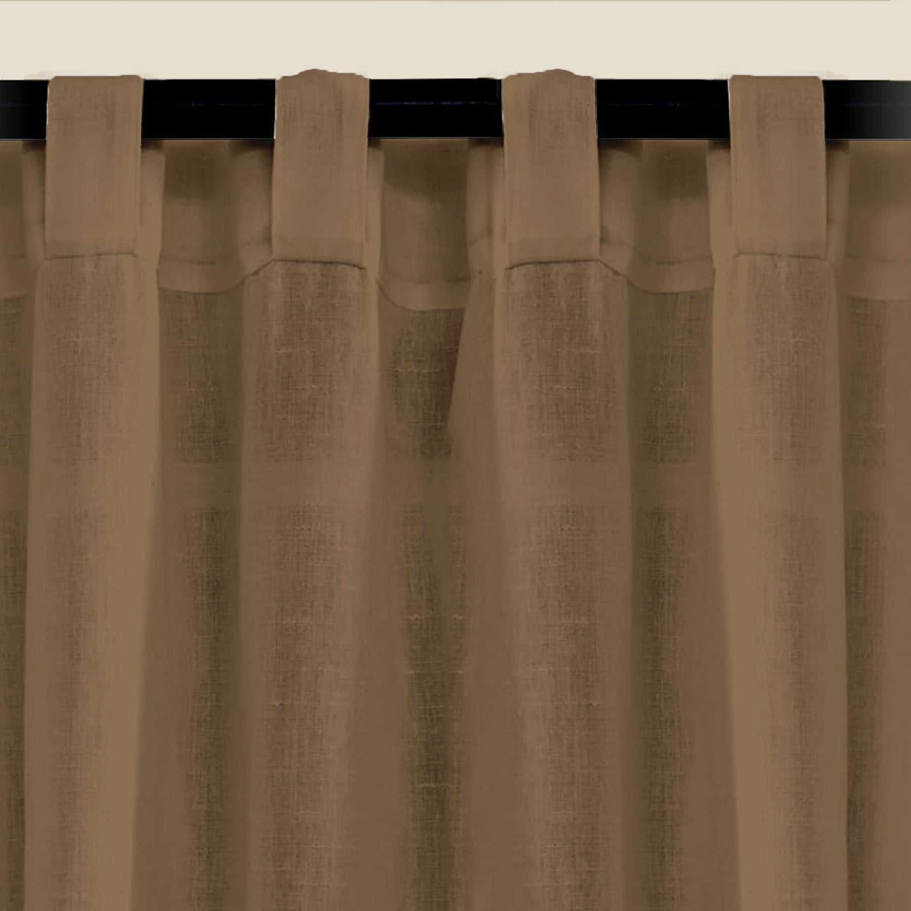Fort Absolute - Back Tab Sheer Curtain (Dark Brown)-2