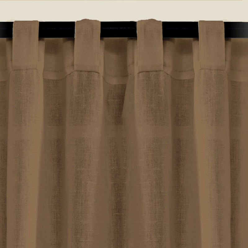 Fort Absolute - Back Tab Sheer Curtain (Dark Brown)-2