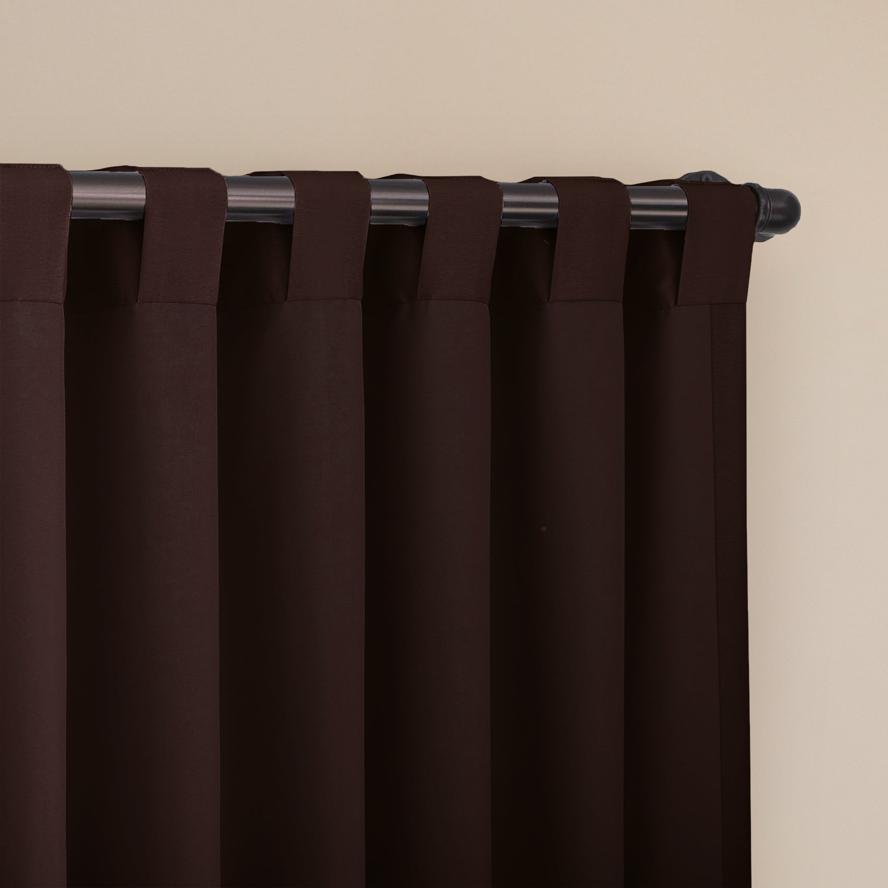 Fort Essential - Back Tab Blackout Curtain (Brown)-2