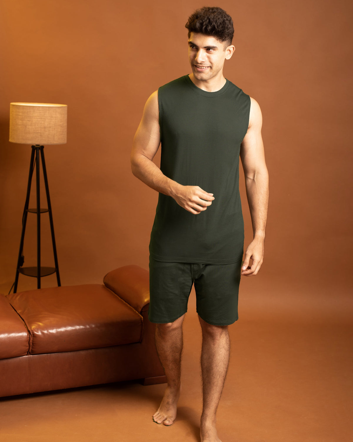 Hushy Bamboo Shorts  (Dark Green)
