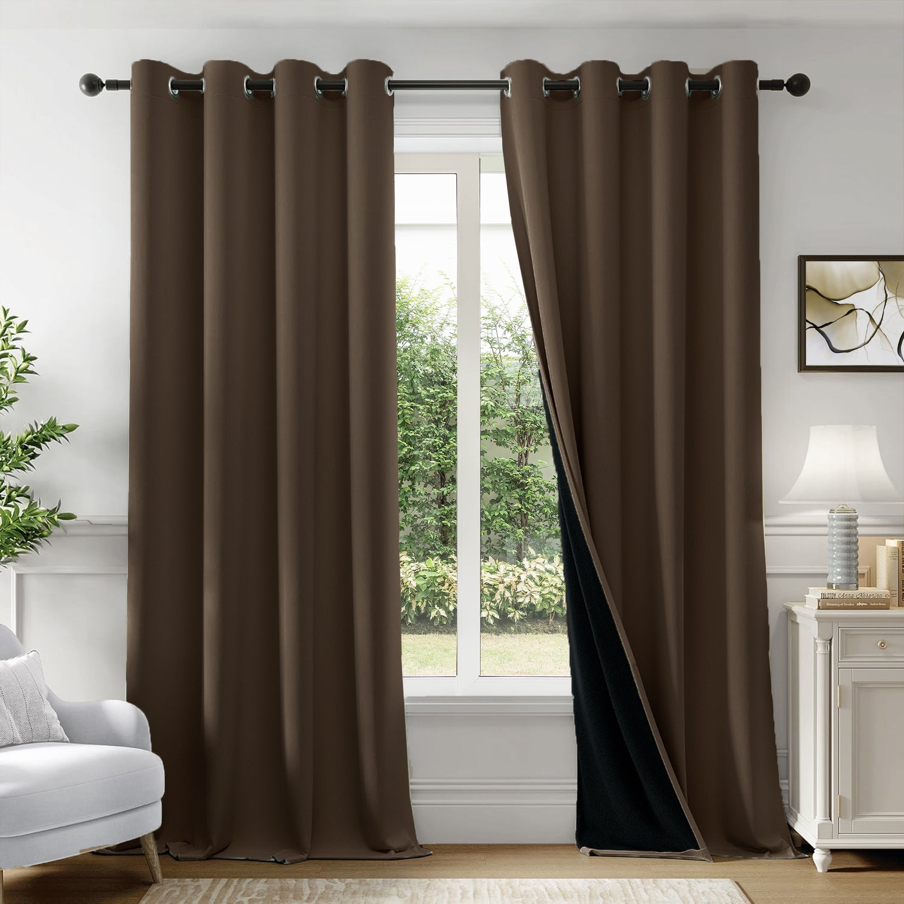Dark Brown Blackout Curtain