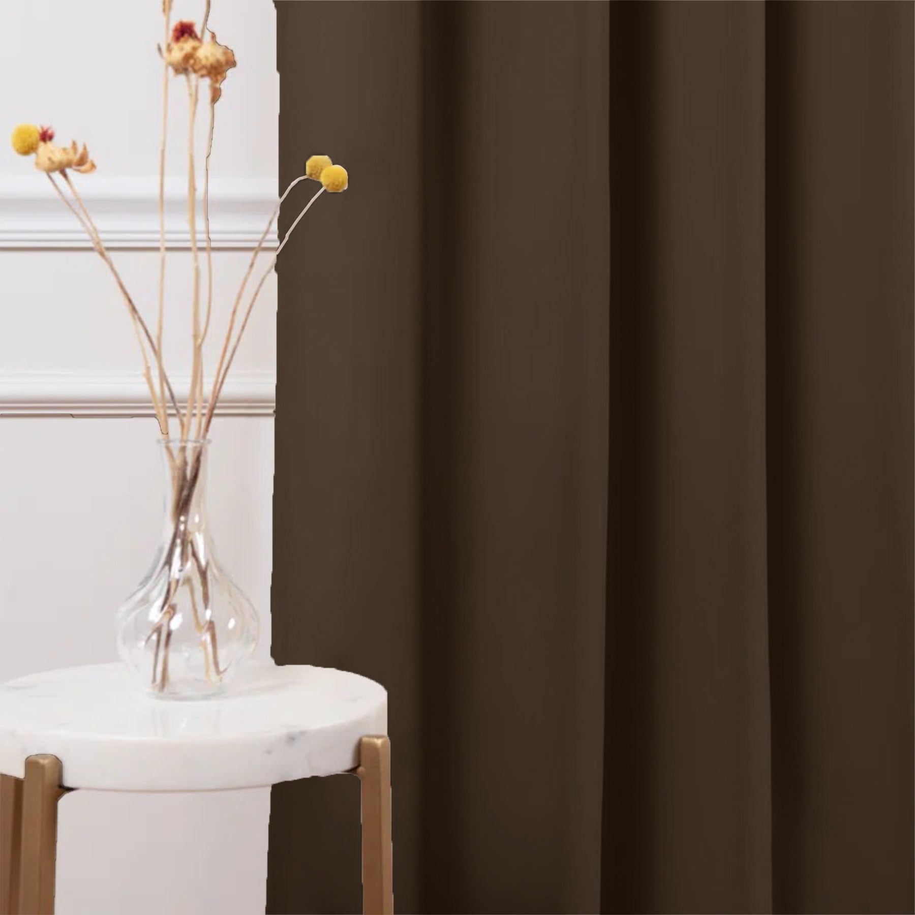 Blackout Curtain Dark Brown