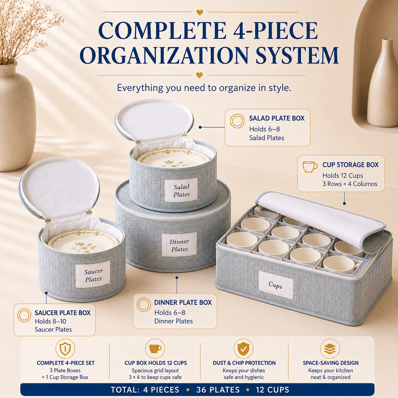 Dinnerware Storage Organizer Set