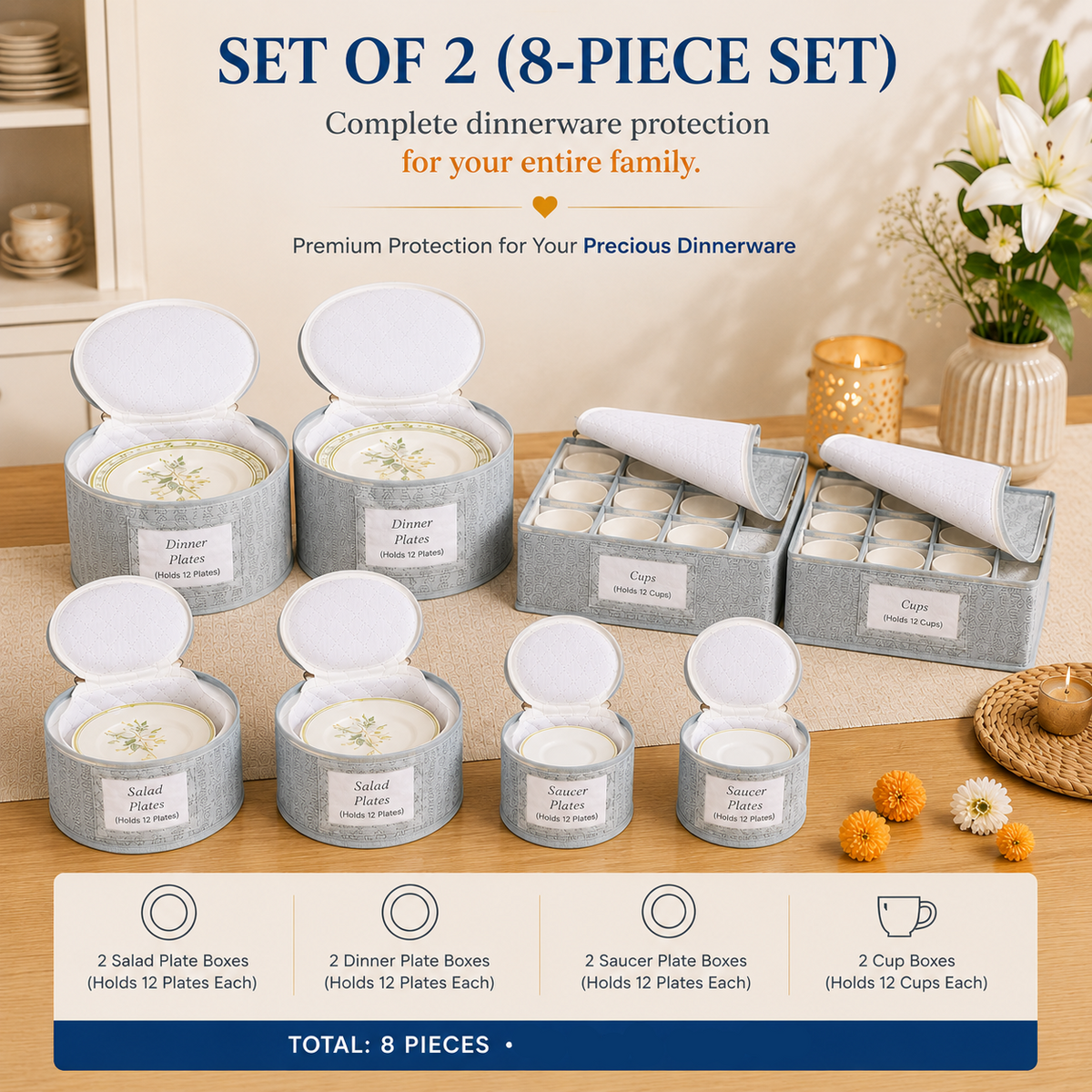 Dinnerware Storage Organizer Set