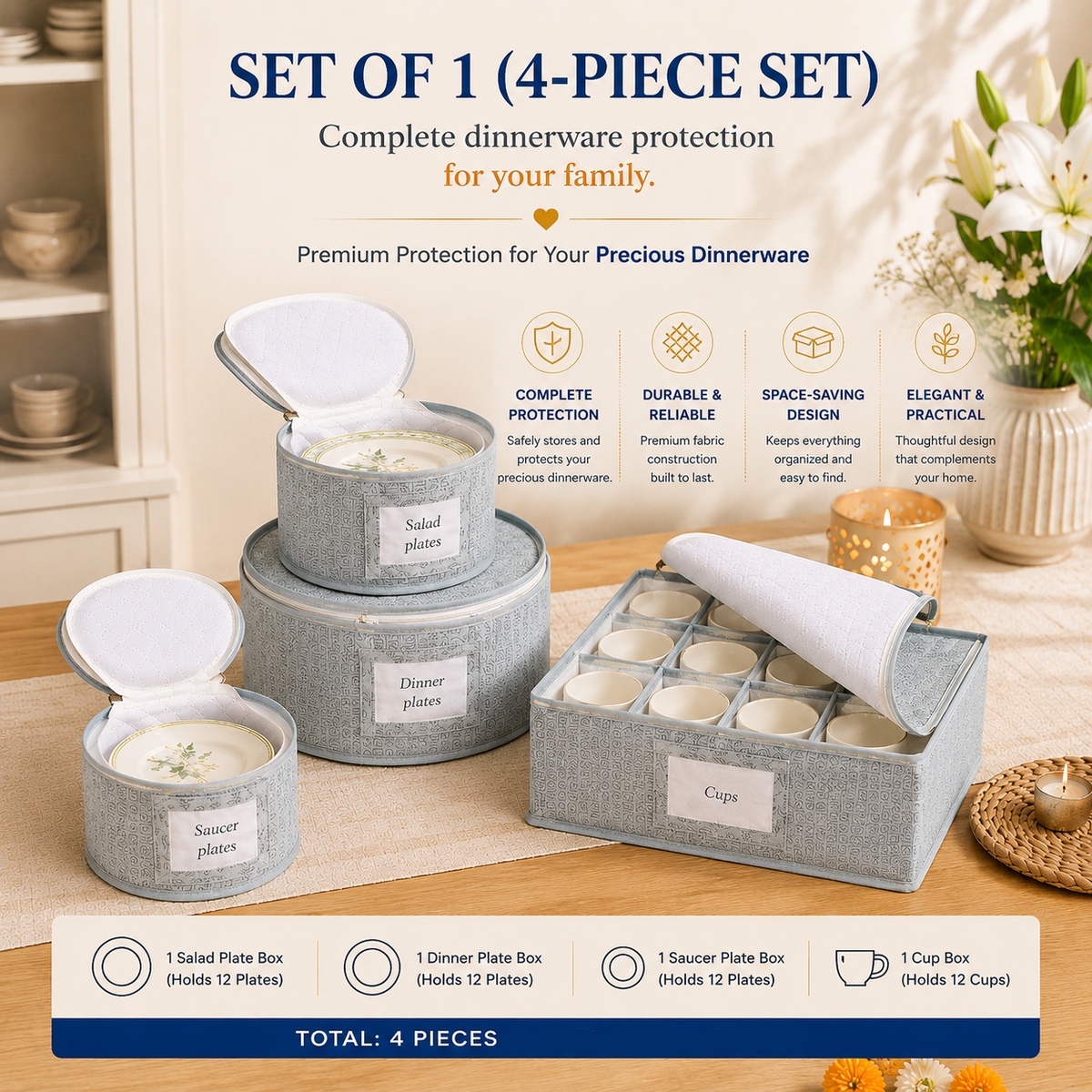 Dinnerware Storage Organizer Set