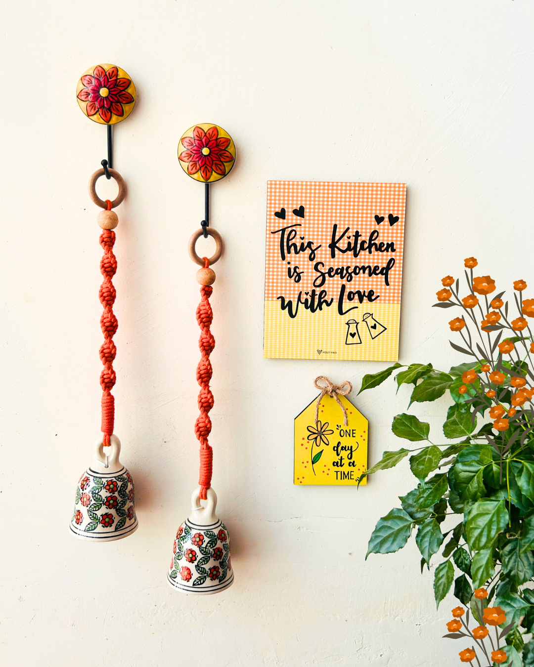 Easy Decor Bell Combos | Quotes with macrame ceramic bells