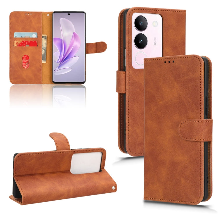Skin Feel Magnetic Flip Leather Phone Case, For vivo S17 5G, For vivo Y100 5G-9