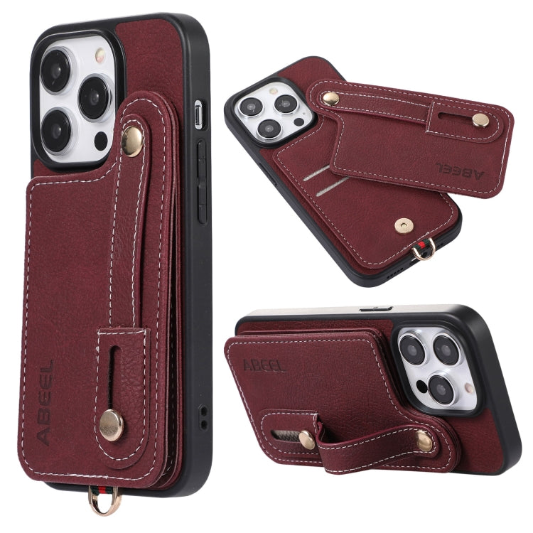 ABEEL Litchi Texture Card Bag PU Phone Case, For iPhone 14 Pro, For iPhone 14 Pro Max-8