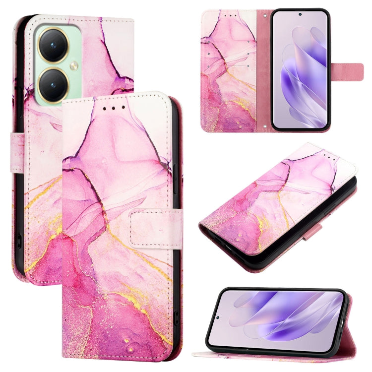 PT003 Marble Pattern Flip Leather Phone Case, For vivo Y27 4G Global-1