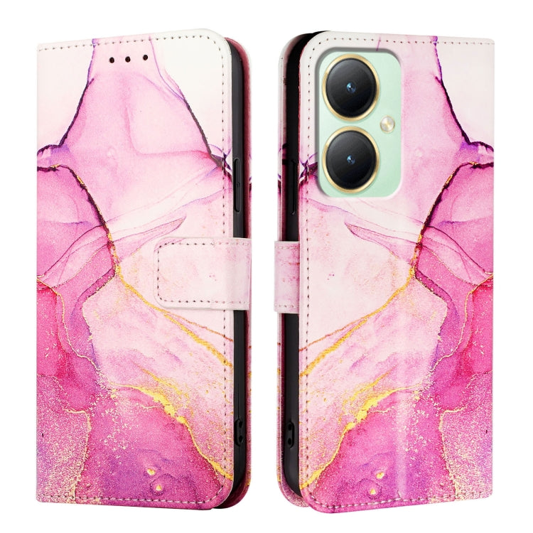 PT003 Marble Pattern Flip Leather Phone Case, For vivo Y27 4G Global-2