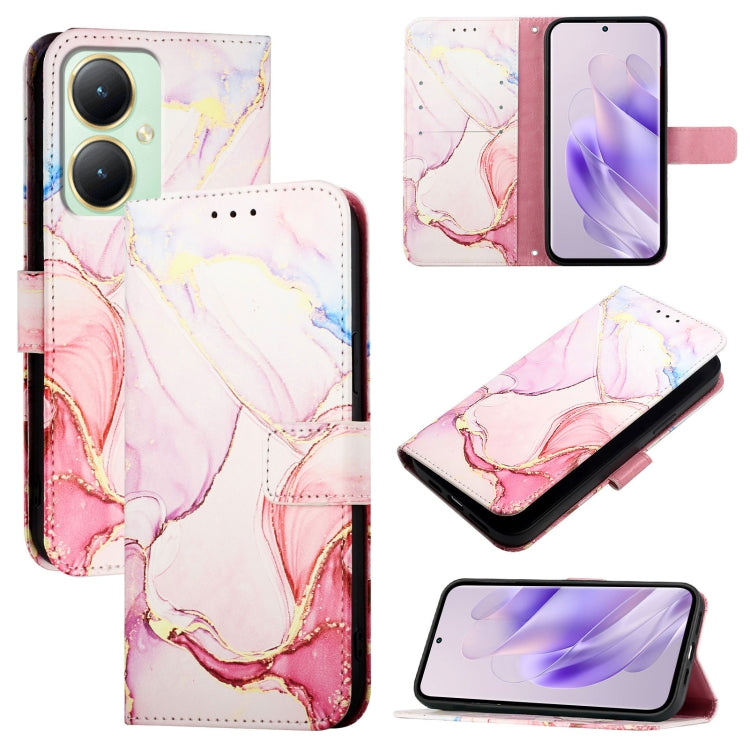 PT003 Marble Pattern Flip Leather Phone Case, For vivo Y27 4G Global-8